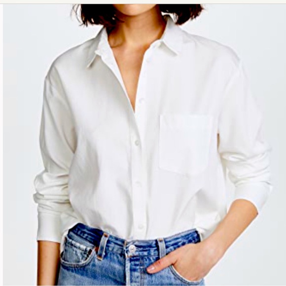 NWT Madewell White Cotton Button Down - Picture 1 of 5